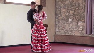 Fiery Spanish Dancer Bounces Gracefully on Deez Nuts