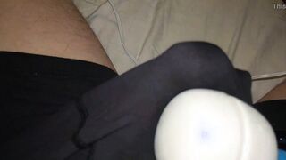 041 Hitachi Wand Vibrating My Dick Through My Boxers Vegaslife486