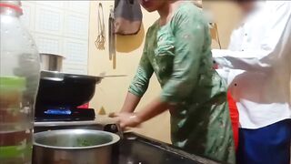 Indian hot wife got fucked while cooking in kitchen