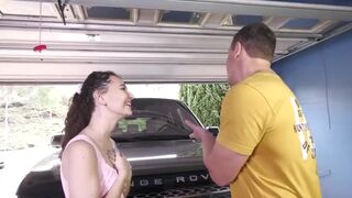 Liz Jordan – Curly Brunette Liz Jordan Fucks Daddy For New Car