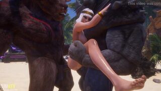 Monsters with Horse Dicks Fuck busty blonde | Big Cock Monster | 3D Porn Wild...