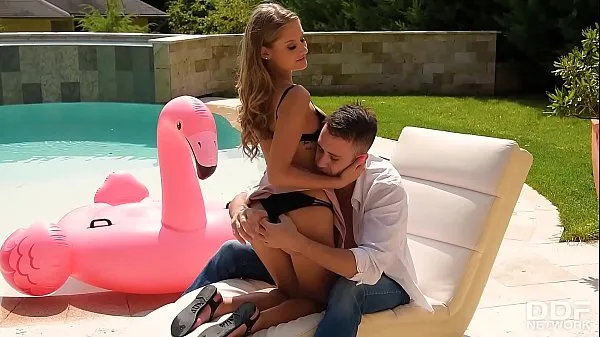 Bikini teen Tiffany Tatum gets her sweet wet pink fucked hard by the pool