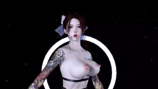 3D Super Japanese Stripper Yoki Naked Her Natural Boobs Dance for You