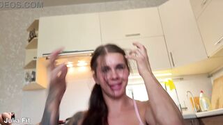 Slime Like Eggs or Creampie From The Ass, ANAL in The Kitchen
