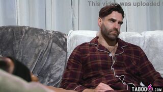 Black teen stepdaughter with huge boobs seduces her stepdad