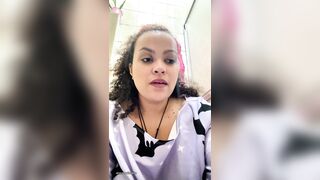 Gassy Milk-Intolerant Girl on the Toilet and Farting