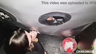 Monica Lima being fucked by a stranger in the GloryHole - Hot blonde with a tight pussy taking a cock in a swingers club.